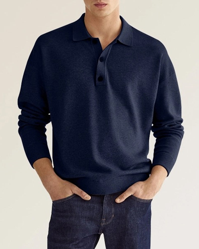 Heren Classic Lange Mouw Polo Sweater