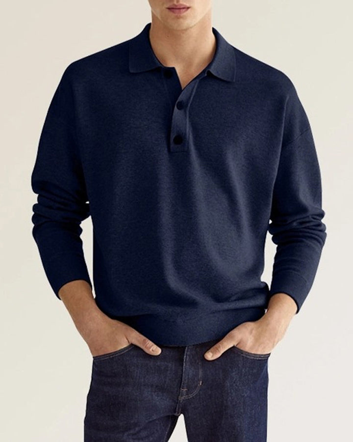 Heren Classic Lange Mouw Polo Sweater