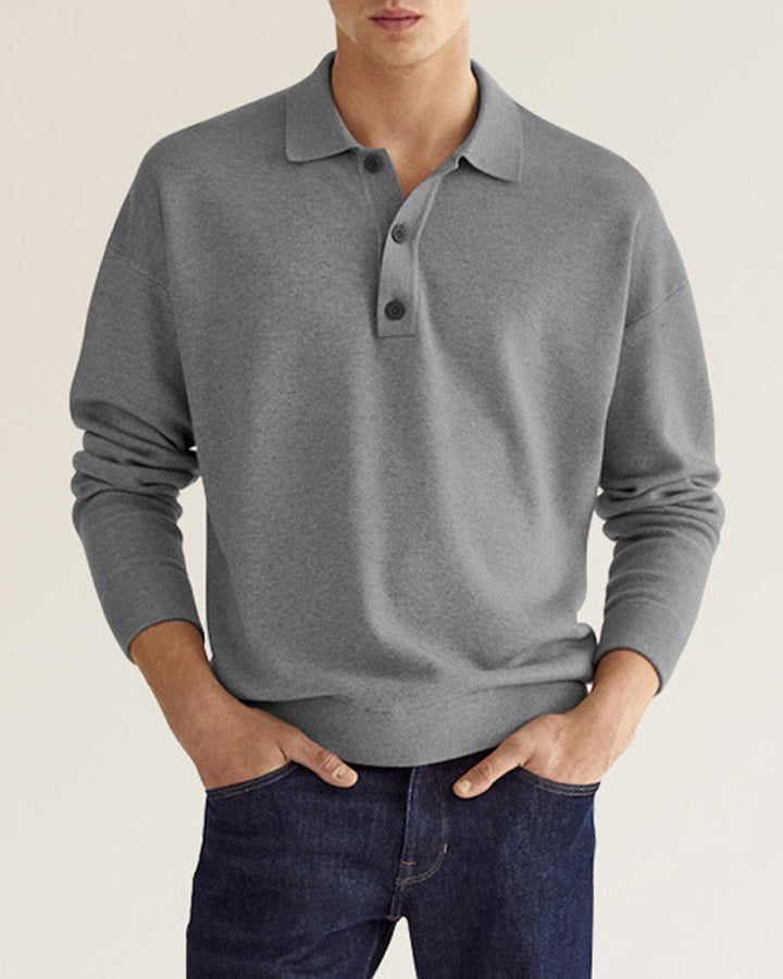 Heren Classic Lange Mouw Polo Sweater