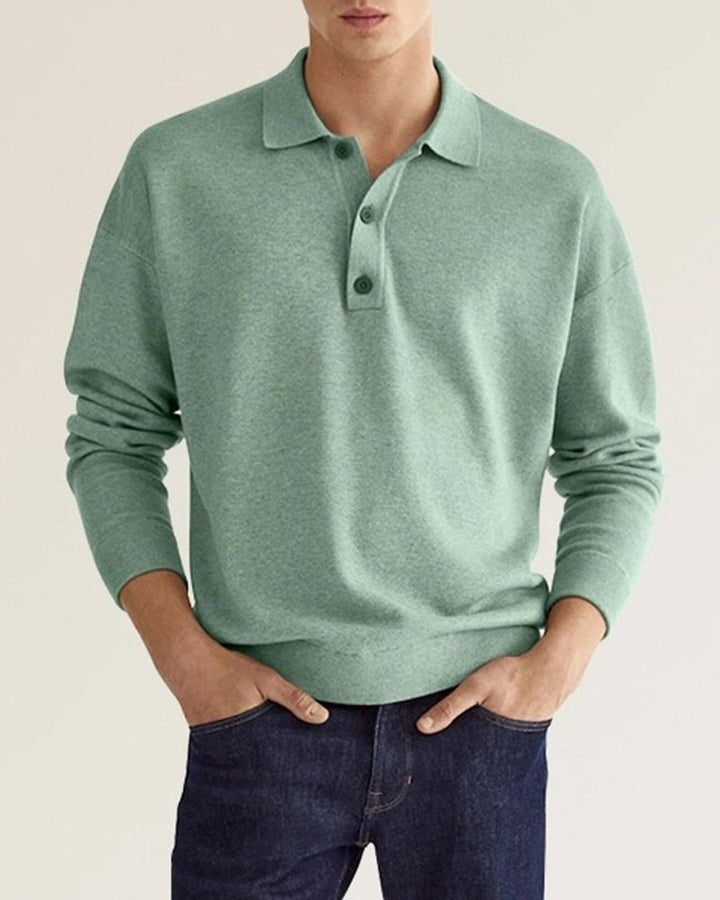Heren Classic Lange Mouw Polo Sweater