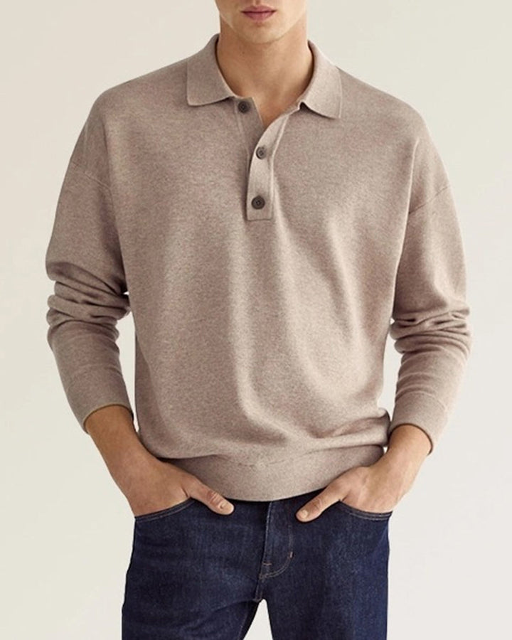 Heren Classic Lange Mouw Polo Sweater