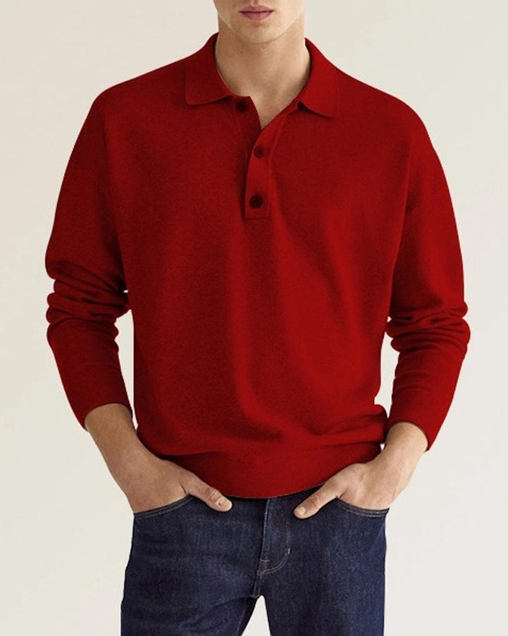 Heren Classic Lange Mouw Polo Sweater