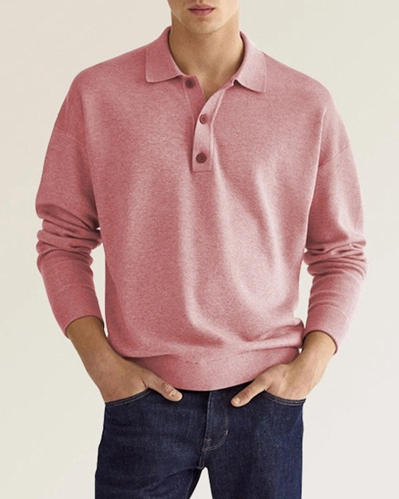Heren Classic Lange Mouw Polo Sweater