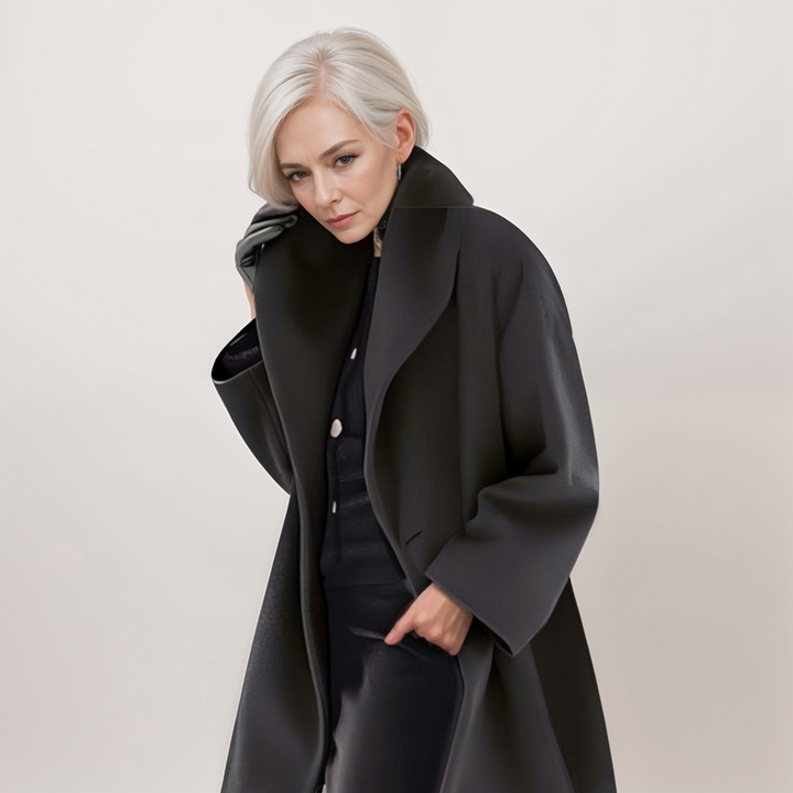 Dames Oversized Open Front Sjaalkraag Winterjas