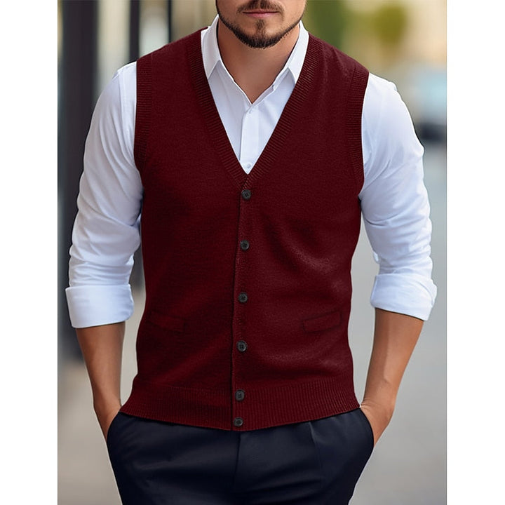 Leonard | Knop V-Hals Sweater Vest