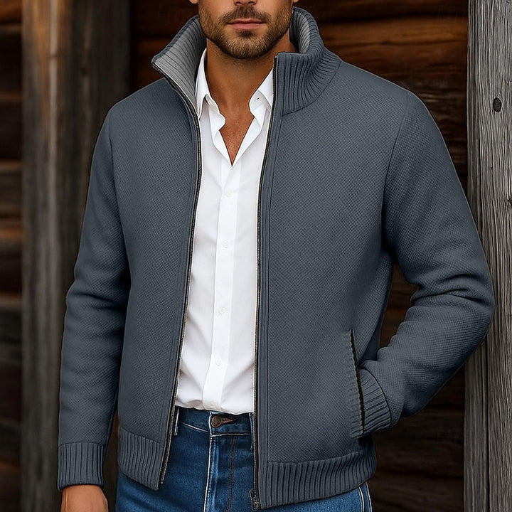 Gregory | Staande Kraag Zip Cardigan