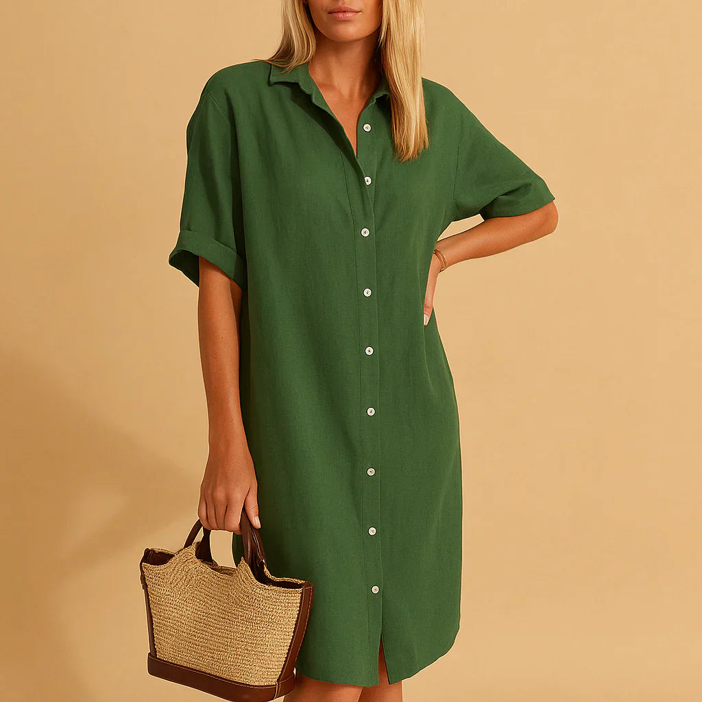 Relaxed Fit Overhemdjurk met Knoopjes