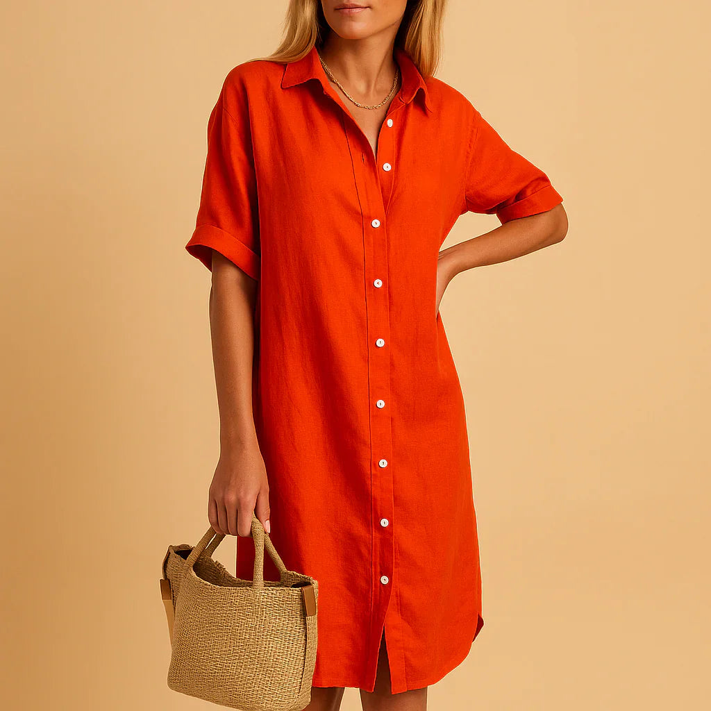 Relaxed Fit Overhemdjurk met Knoopjes