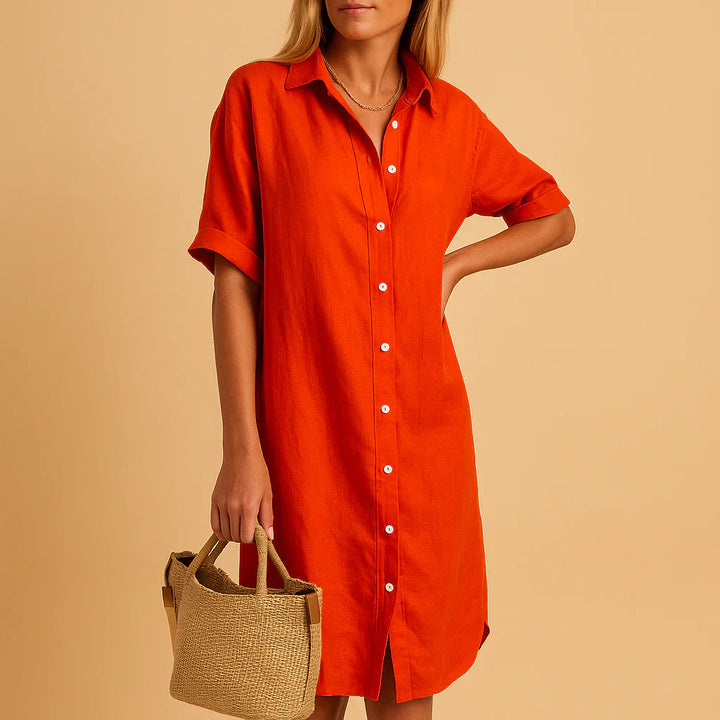 Relaxed Fit Overhemdjurk met Knoopjes