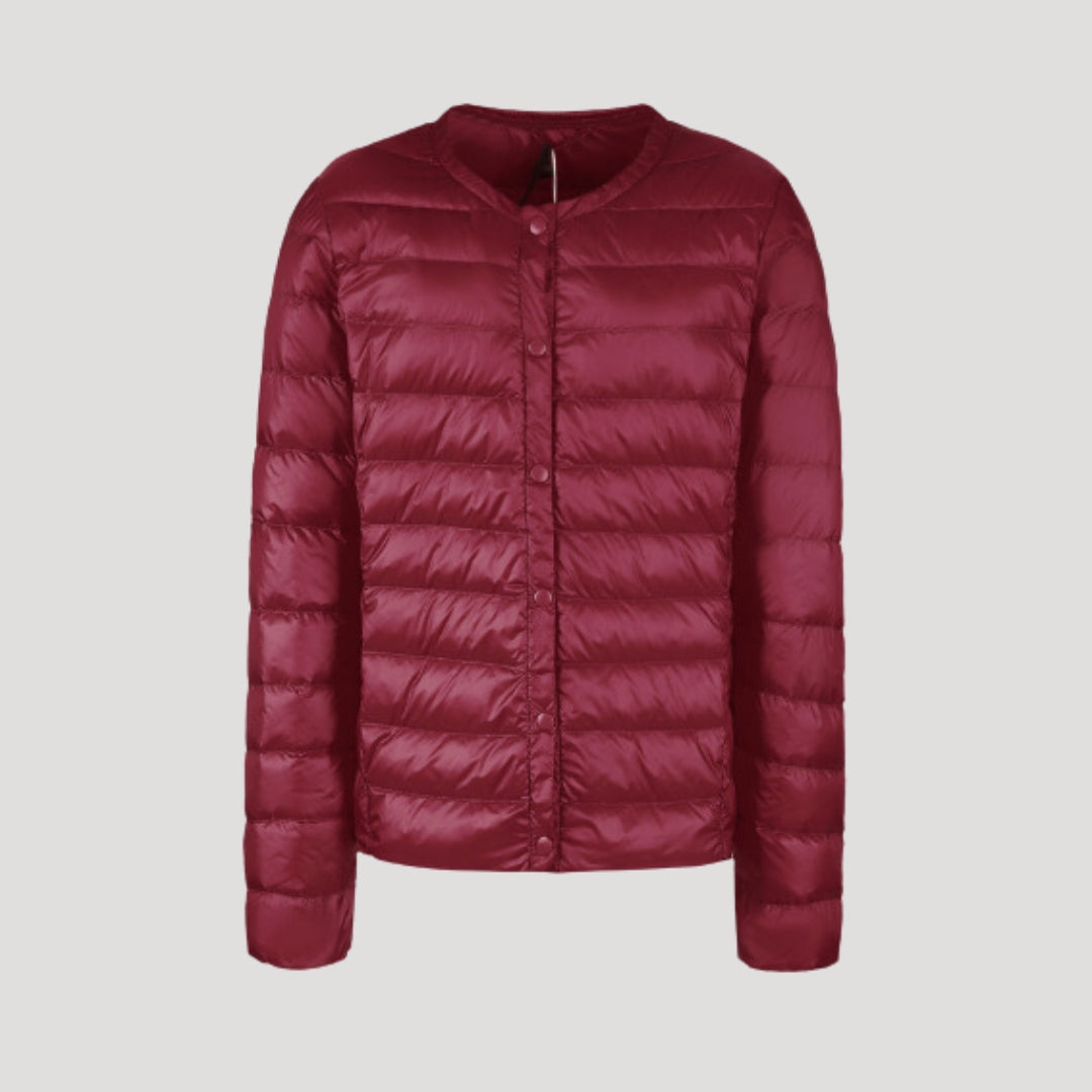 Lieke | Gewatteerde Kraagloze Sculpted Puffer Jast