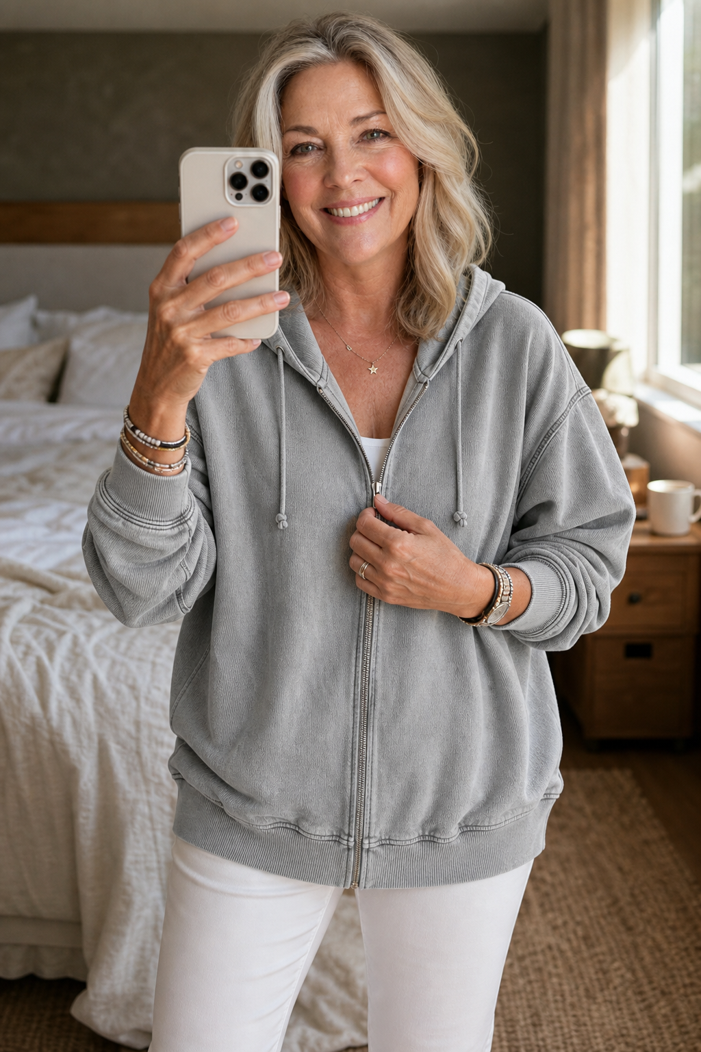 Rethread – Gewassen Relaxed Zip-Up Hoodie