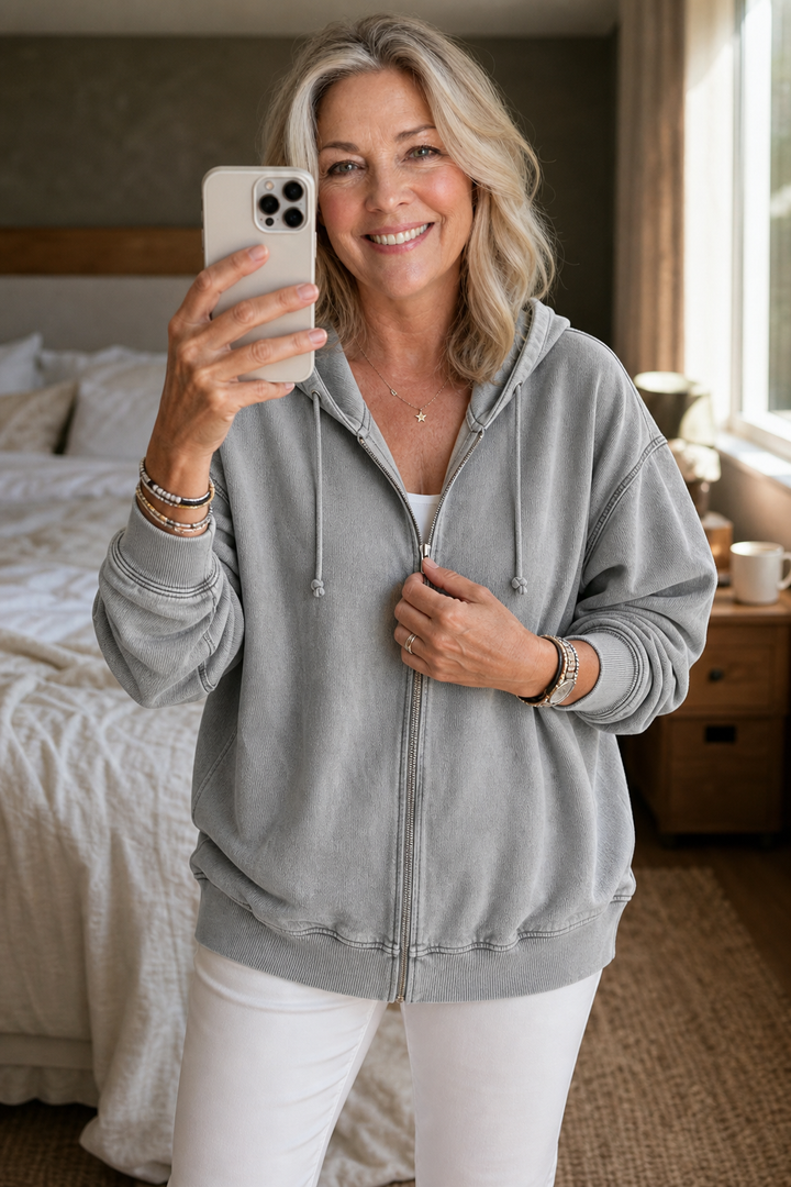 Rethread – Gewassen Relaxed Zip-Up Hoodie