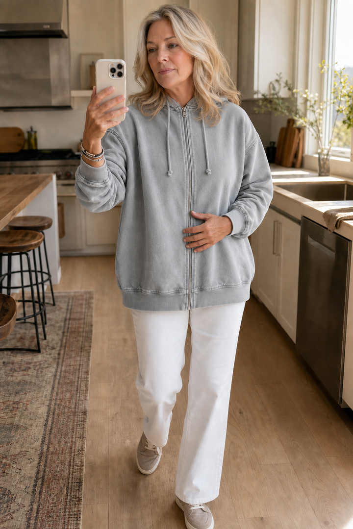 Rethread – Gewassen Relaxed Zip-Up Hoodie