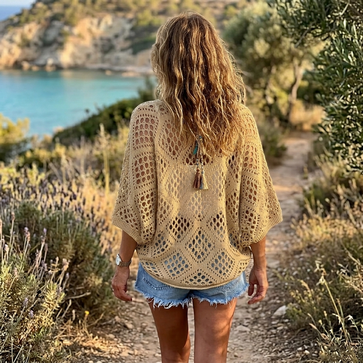 Sunfara – Vrouwen Boheemse Haak V-Hals Top