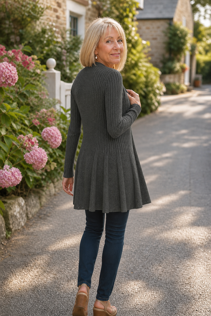 Wearbella – Open-Front Waterfall Brei Cardigan