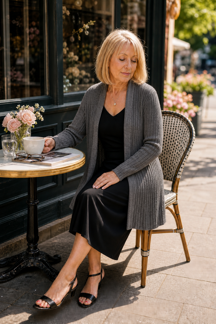 Wearbella – Open-Front Waterfall Brei Cardigan