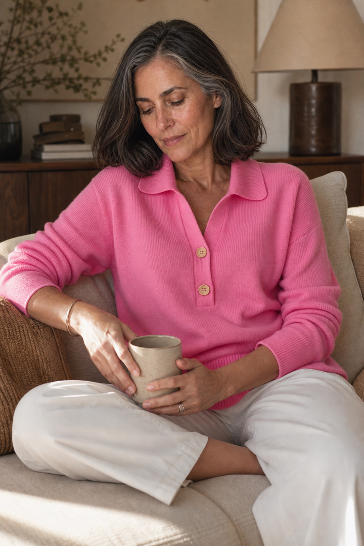 Wearbella – Kraagloze Wafelgebreide Pullover Trui
