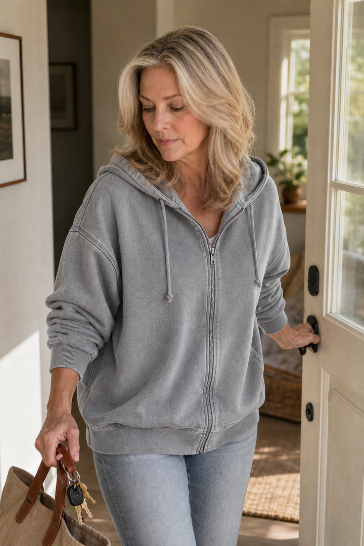 Rethread – Gewassen Relaxed Zip-Up Hoodie