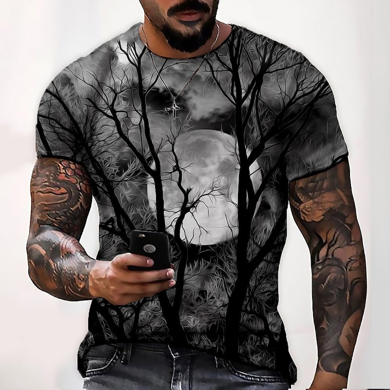 Jonah | Halloween Maan Graphic Crew Neck T-Shirt
