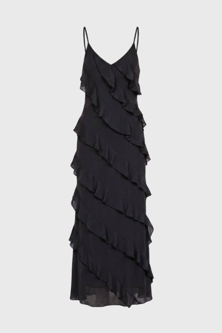 Lichtblauwe Maxi Jurk met Volants