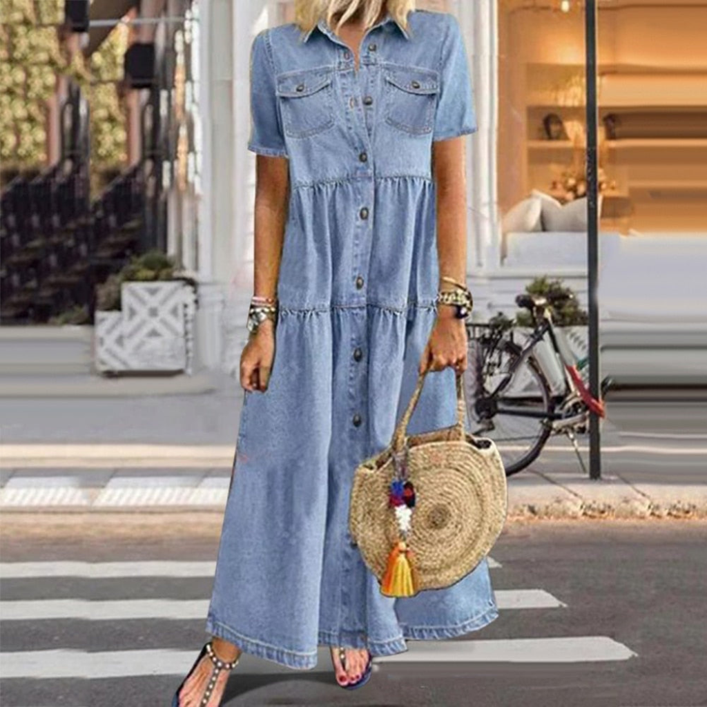 Maxi Denim Jurk voor Dames