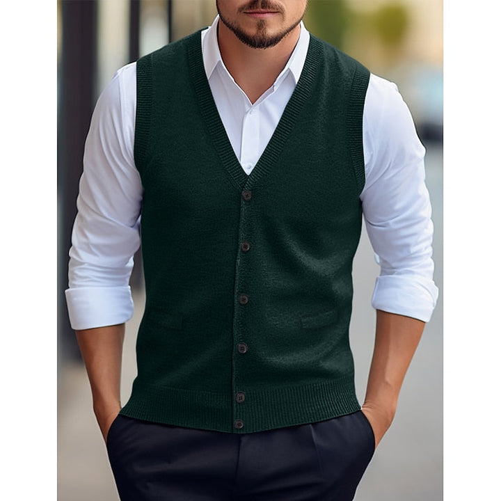 Leonard | Knop V-Hals Sweater Vest
