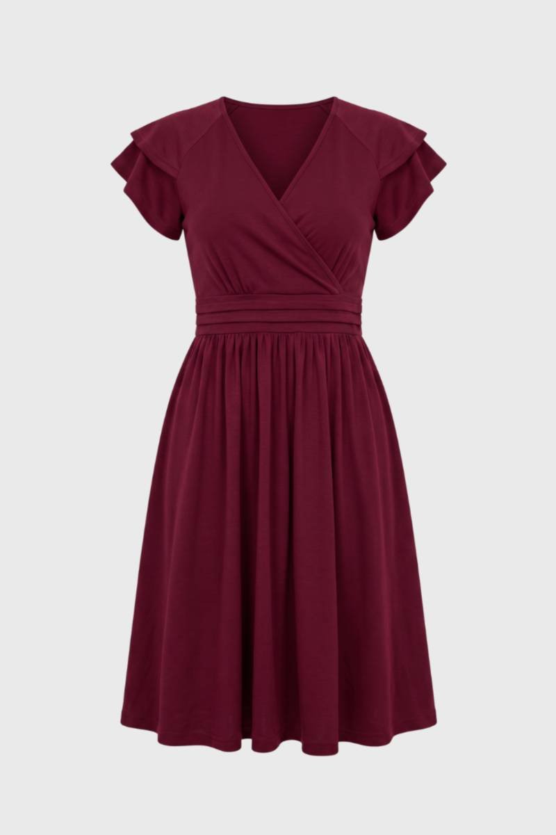Groene Elegante Overslag Midi Jurk