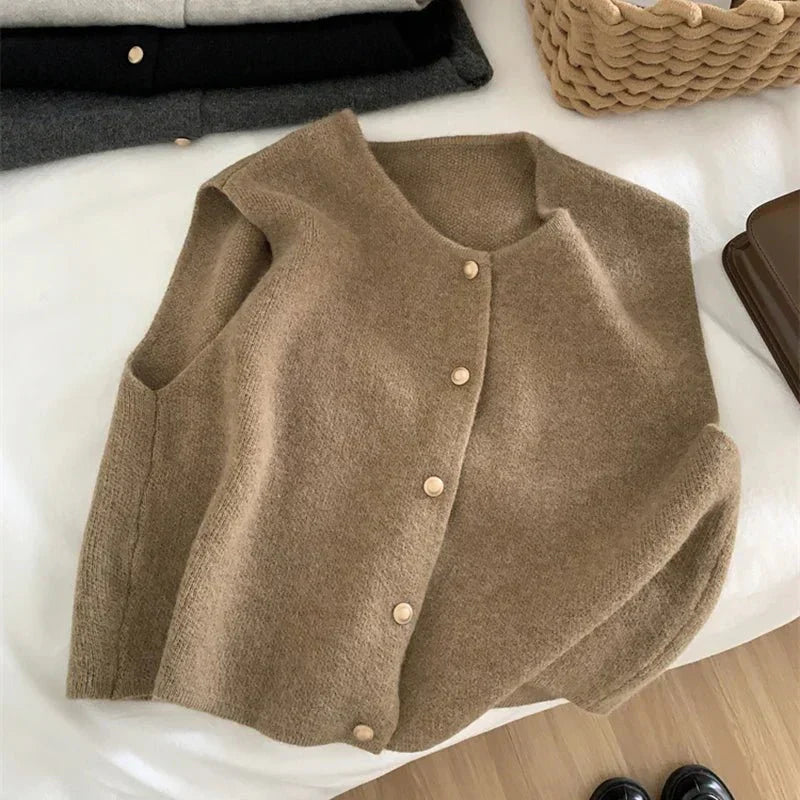 Alicia | Dames Cozy Gebreid Gilet met Knopen