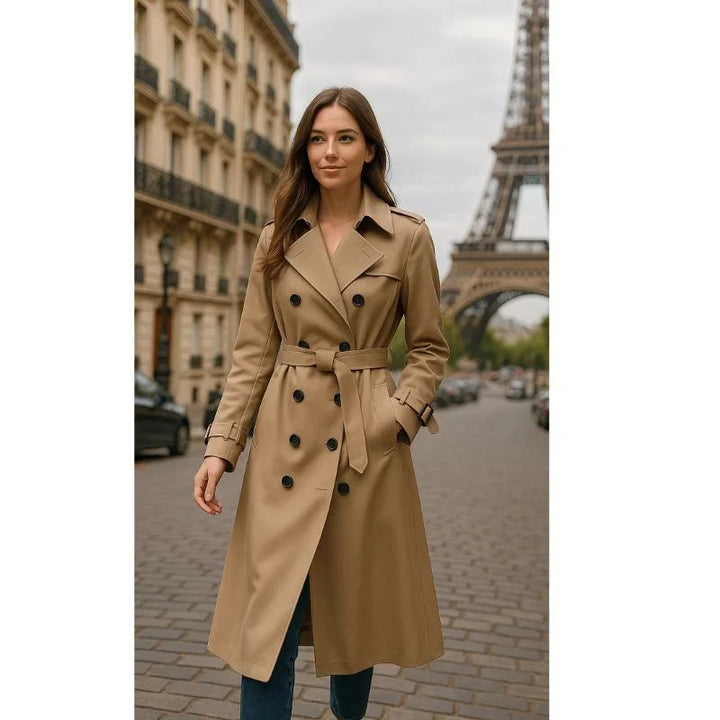 Nia | Geknoopte Dubbelgeknoopte Moderne Trenchcoat