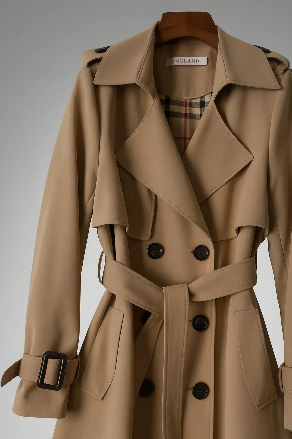 Nia | Geknoopte Dubbelgeknoopte Moderne Trenchcoat