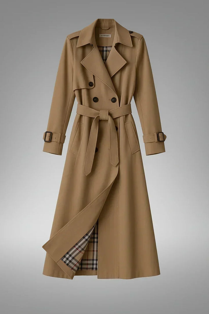 Nia | Geknoopte Dubbelgeknoopte Moderne Trenchcoat
