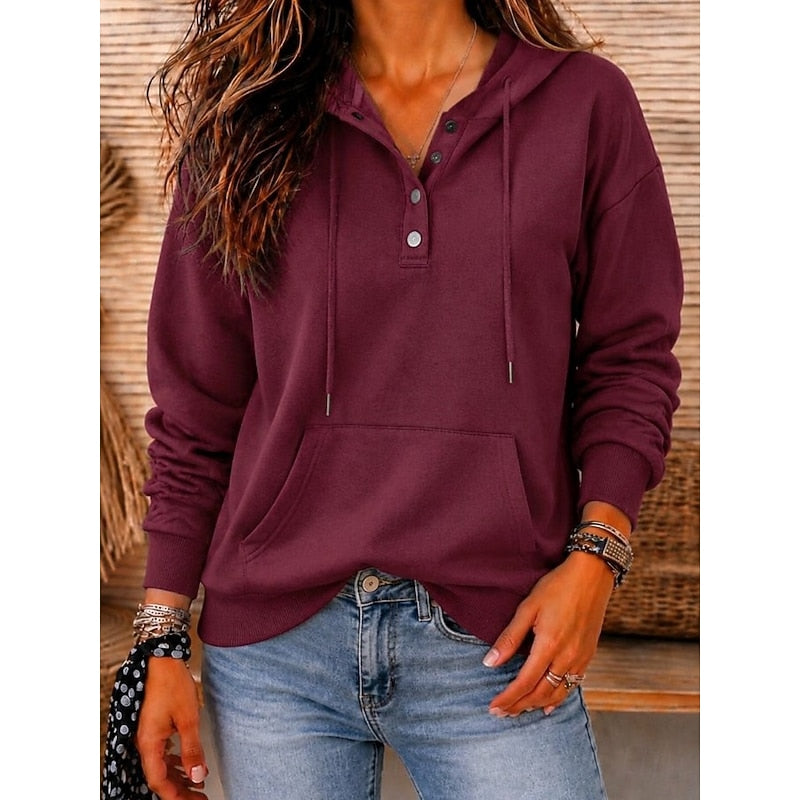 Blythe | Ontspannen Knop-Hals Hoodie