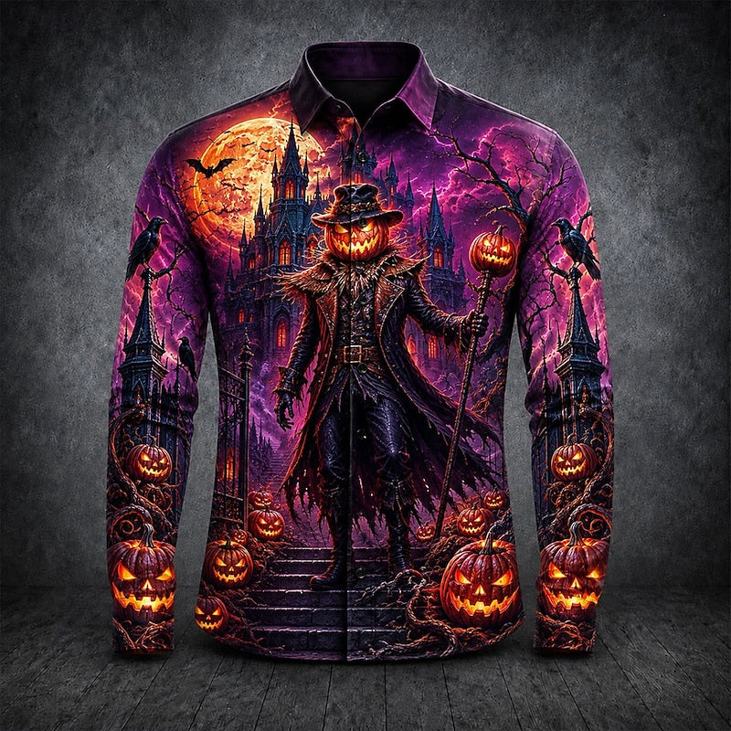 Thatcher | Halloween Gothic Print Lange Mouwen Shirt