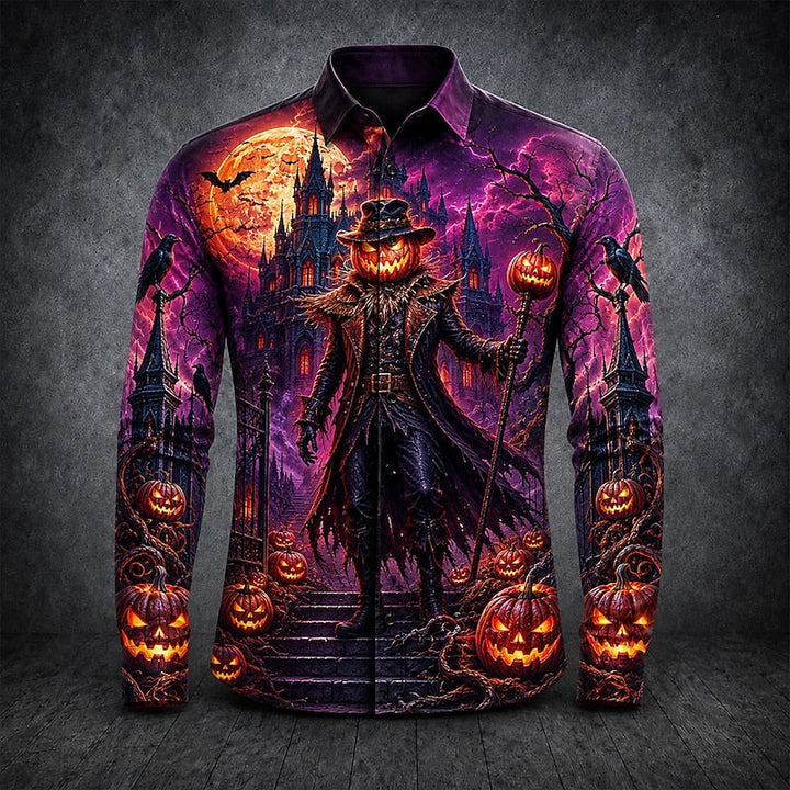 Thatcher | Halloween Gothic Print Lange Mouwen Shirt