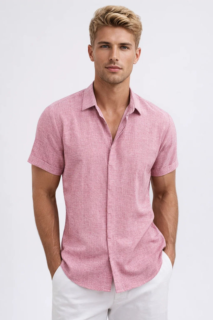 Casual Linnen Kortemouw Overhemd voor Zomerse Comfort