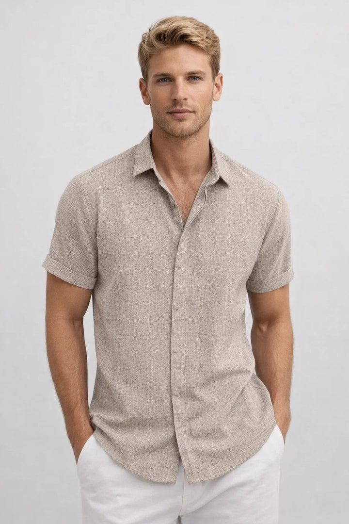Casual Linnen Kortemouw Overhemd voor Zomerse Comfort