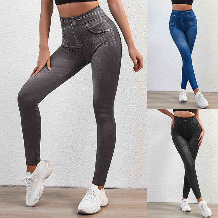 Vormgevende Denim Print Leggings