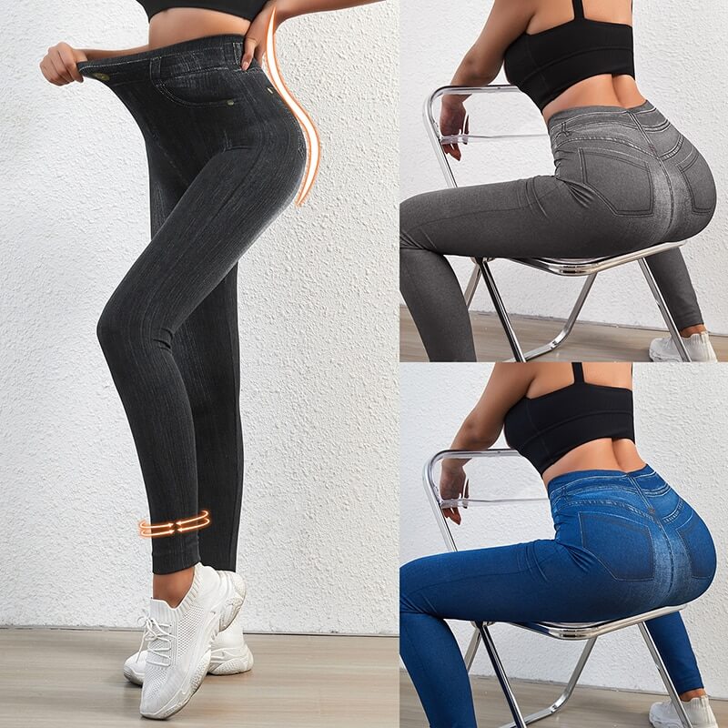 Vormgevende Denim Print Leggings