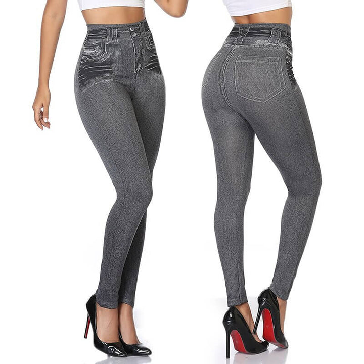 Vormgevende Denim Print Leggings