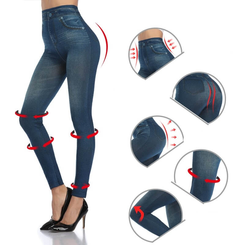 Vormgevende Denim Print Leggings