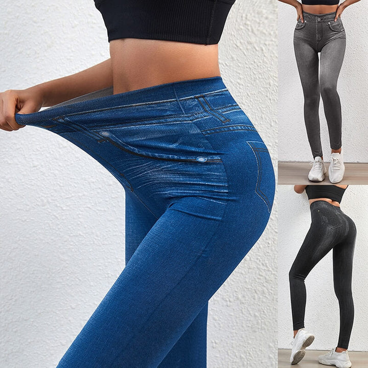 Vormgevende Denim Print Leggings