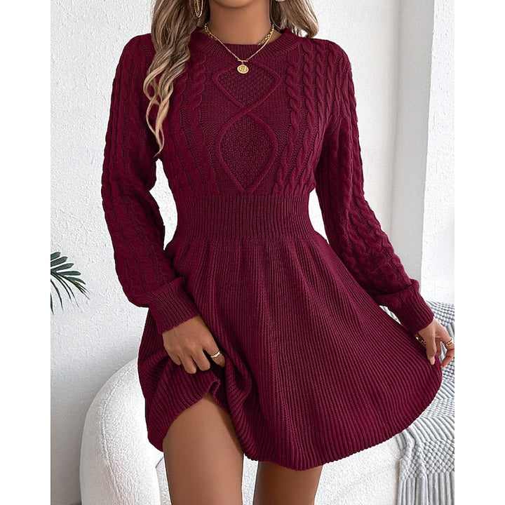 Whitney | Kabelgebreide Sweater Jurk