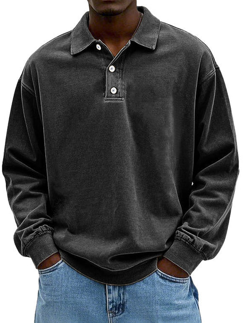 Asher | Heren Casual Polo Shirt met Lange Mouwen