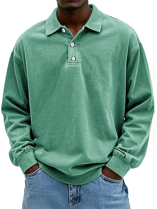 Asher | Heren Casual Polo Shirt met Lange Mouwen
