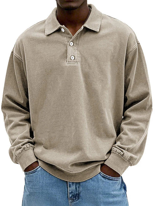 Asher | Heren Casual Polo Shirt met Lange Mouwen