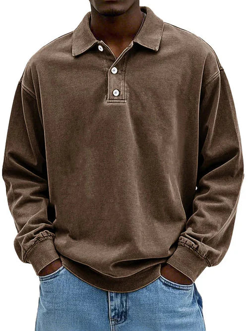 Asher | Heren Casual Polo Shirt met Lange Mouwen