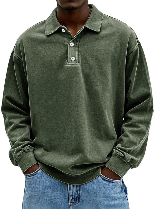 Asher | Heren Casual Polo Shirt met Lange Mouwen