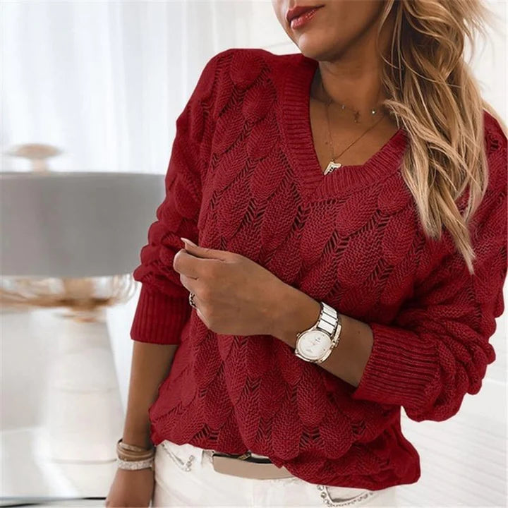 MADELINE – CLASSIC TEXTURED KNIT SWEATER