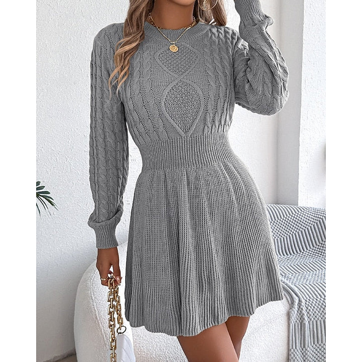 Whitney | Kabelgebreide Sweater Jurk