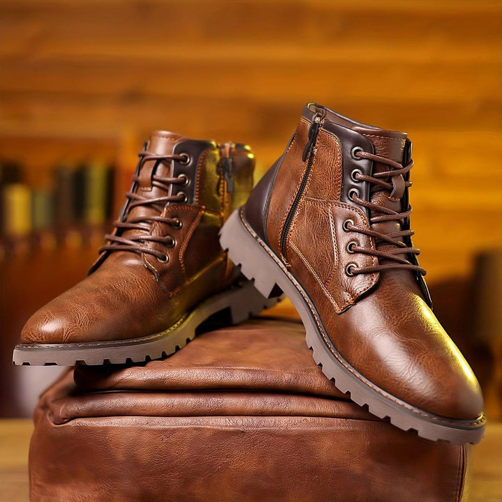 Leren Zipper Dress Boots voor Heren